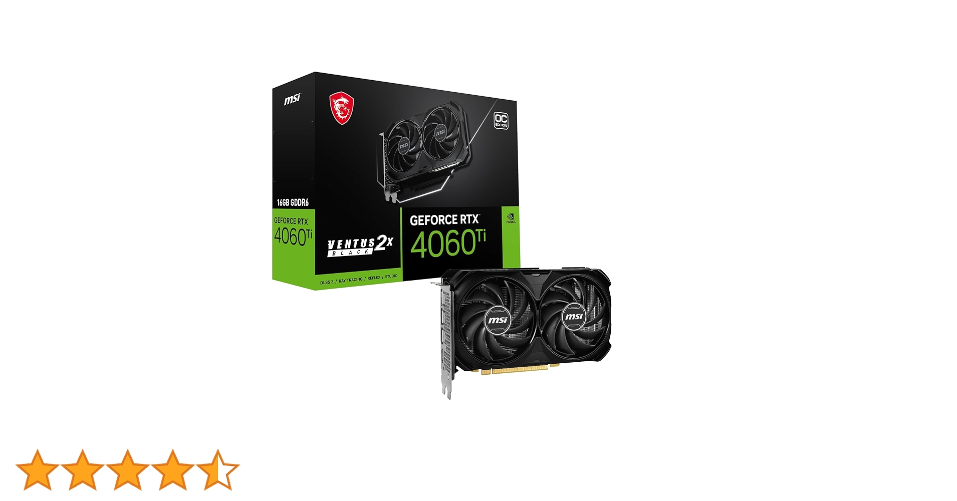 グラフィックボード・グラボ・ビデオカード MSI GeForce RTX 4060 Ti VENTUS 2X BLACK Amazon.com: MSI GeForce RTX 4060 Ti Ventus 2X Black 8G OC